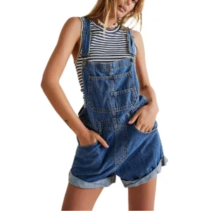 REMITA™ - Vintage Justerbara Jeanshängselshorts