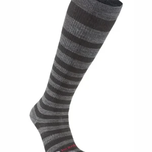 WOOL SOCK COMPRESSION STRIPE, KOMPRESSIONSSTRUMPA I ULL — BLACK