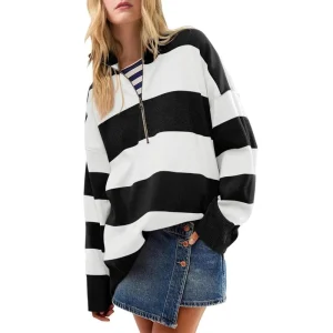 AUTUMN™ - Stilig Översized Polotröja med Halvblixtlås-detalj
