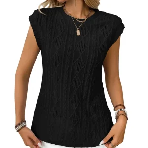 DELICE™ – Lätt Stickad Snygg T-shirt