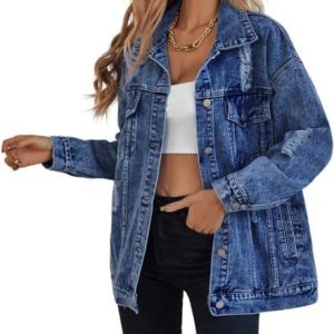 AMIYAH™ – Vardaglig jeansjacka med fransar och fickor för vardagsstil