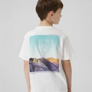 T-shirt med tryck bak