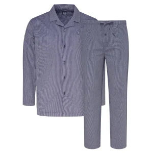 Jockey Pyjamas med långa ärmar och ben/ blårandig