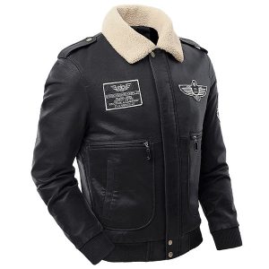 Svart aviatorjacka kleidung