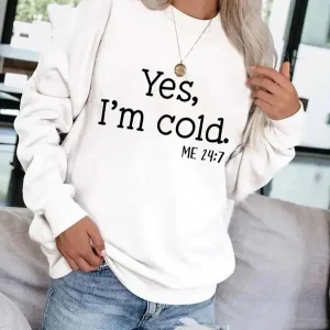 KAYLEE™ - Avslappnad Sloganprint Pullover Sweatshirt