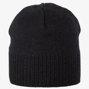 Mössa beanie fodrad 100% ull unisex svart