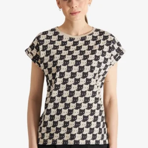 T-shirt Pepita Cats AOP VISBY cremevit