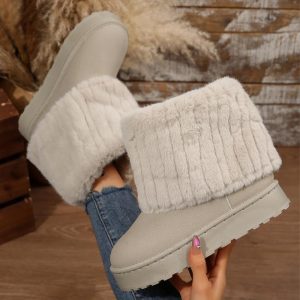 WILLOW™ - Stiliga Fluffiga Konstfodrade Snöstövlar för Vinterbruk