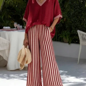 Alira Striped Linen Duo Set
