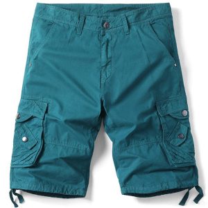Blå militärshorts för män