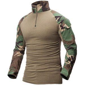 Taktisk militär t-shirt i kamouflagemönster